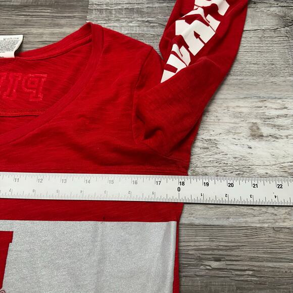 PINK Victorias Secret OSU Ohio State Buckeyes Red Womens M‎ Long Sleeve T-Shirt - Picture 8 of 11